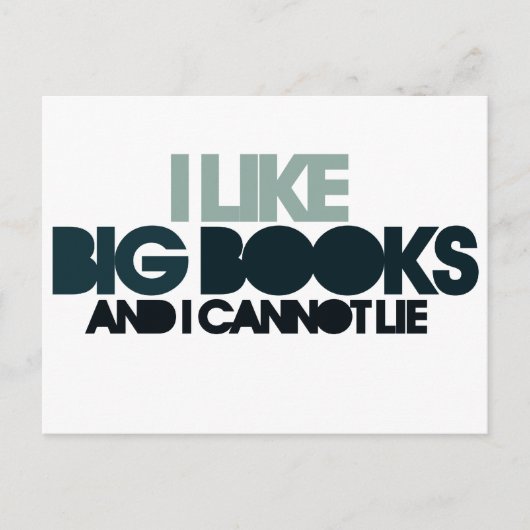 Ich mag große Bücher Postkarte (Vorderseite)