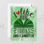 Ich mag große Bücher Postkarte (Vorne/Hinten)
