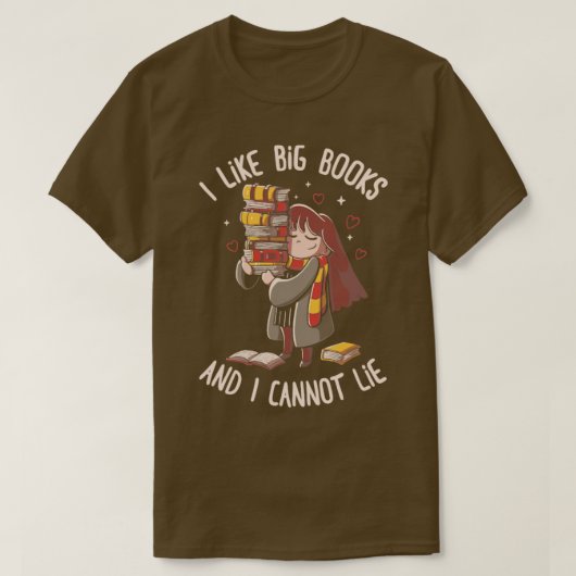 Ich mag große Bücher T-Shirt (Design vorne)