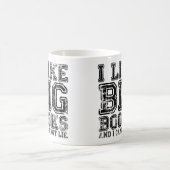 Ich mag große Bücher und ich kann nicht liegen Kaffeetasse (Mittel)