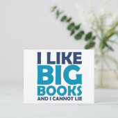 Ich mag große Bücher und ich kann nicht lügen Postkarte (Stehend Vorderseite)