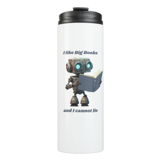 Ich mag große Bücher und ich kann nicht lügen Thermosbecher (Vorderseite)