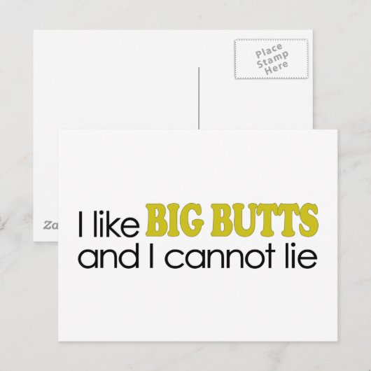 Ich mag große Hintern Postkarte (Vorne/Hinten)