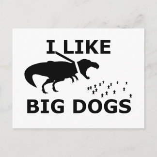 Ich mag große Hunde Postkarte