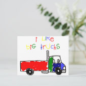 Ich mag große LKW Postkarte (Stehend Vorderseite)