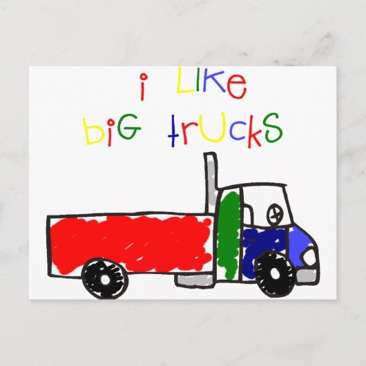Ich mag große LKW Postkarte (Vorderseite)