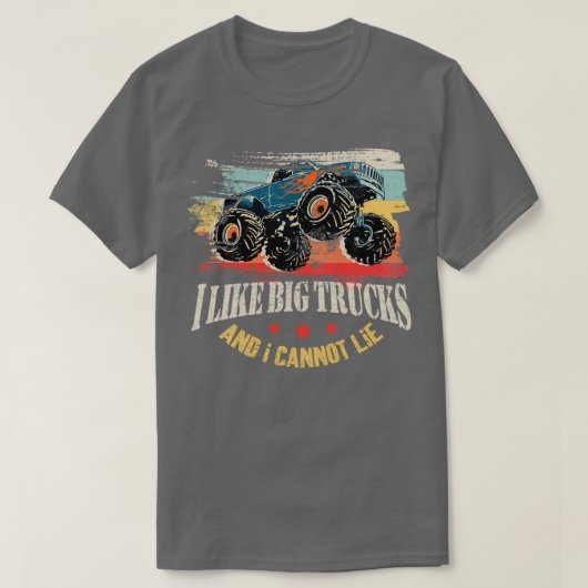 Ich mag große LKW und ich kann kein Kleinkind-Mons T-Shirt (Design vorne)