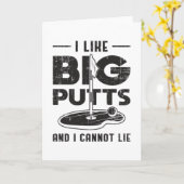 Ich mag große Putts und ich kann Golf Golfer Gesch Karte (Gelbe Blume)