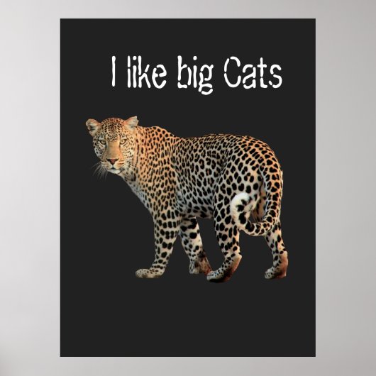 Ich mag großes Cats Leopard Design, um es anzupass Poster (Vorne)