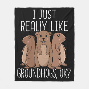 Ich mag Groundhogs einfach nur, wenn ich Kids Grou Fleecedecke