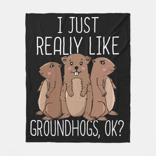 Ich mag Groundhogs einfach nur, wenn ich Kids Grou Fleecedecke (Vorderseite)