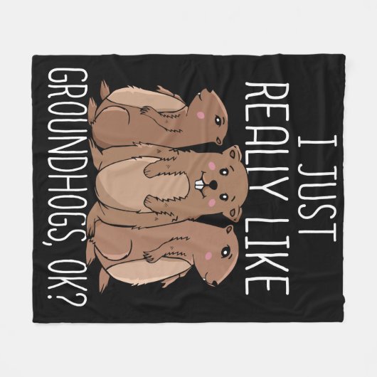Ich mag Groundhogs einfach nur, wenn ich Kids Grou Fleecedecke (Vorderseite (Horizontal))