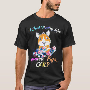 Ich mag Guinea Schweine sehr gerne Wasserfarbe T-Shirt