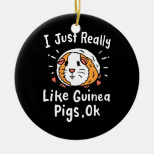 Ich mag Guinea Schweine wirklich Keramik Ornament