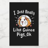 Ich mag Guinea Schweine wirklich Weinetikett (Einzelnes Label)