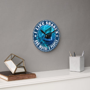 ICH MAG HAI UND VIELLEICHT 3 PERSONEN RUNDE WANDUHR