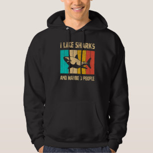Ich mag Haie und vielleicht 3 Leute Meeresbiologie Hoodie