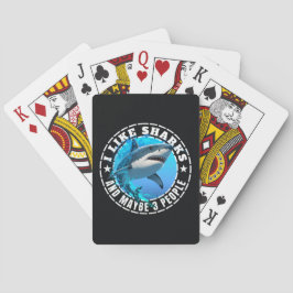 Ich mag Haie und vielleicht 3 Leute Spielkarten