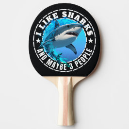 Ich mag Haie und vielleicht 3 Leute Tischtennis Schläger