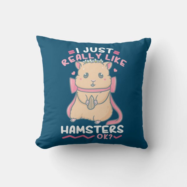 Ich mag Hamster einfach. Kissen (Vorderseite)