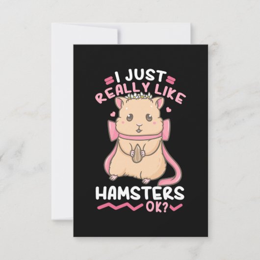 Ich mag Hamster einfach. RSVP Karte (Vorderseite)
