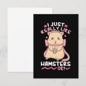 Ich mag Hamster einfach. RSVP Karte (Vorne/Hinten)
