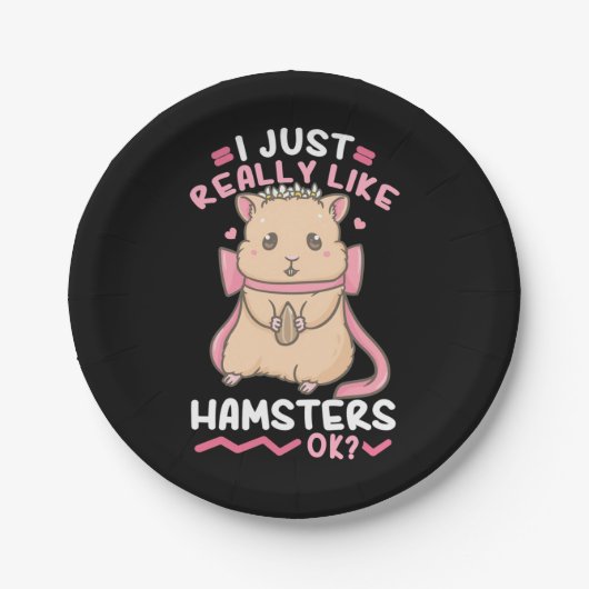Ich mag Hamster wirklich Pappteller (Vorderseite)