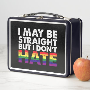 Ich mag hetero sein, aber ich hasse LGBT Gay nicht Metall Brotdose