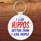 Ich mag Hippos lieber als Menschen Schlüsselanhäng Schlüsselanhänger (Vorderseite)