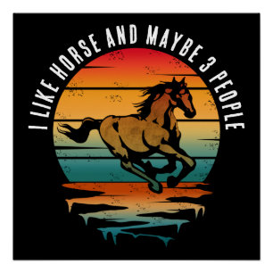 ICH MAG HORSE UND VIELLEICHT 3 PERSONEN POSTER