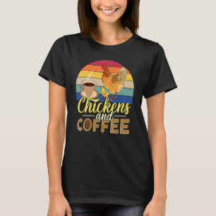 Ich mag Hühner & Kaffee Vintage Haustier Thema T-Shirt