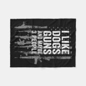 Ich mag Hunde Gewehre und vielleicht drei Leute US Fleecedecke (Vorderseite (Horizontal))