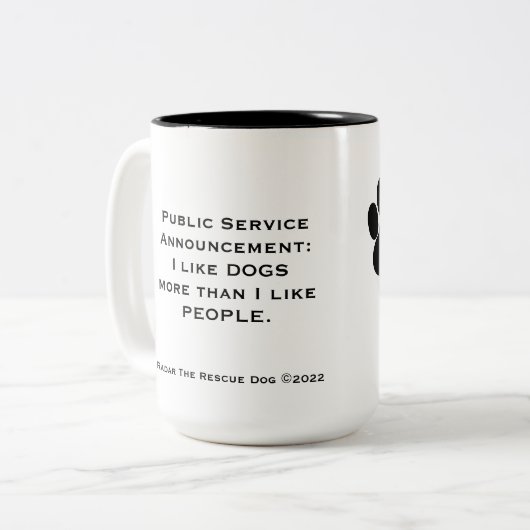 Ich mag Hunde mehr als Menschen Tasse (Vorderseite Links)