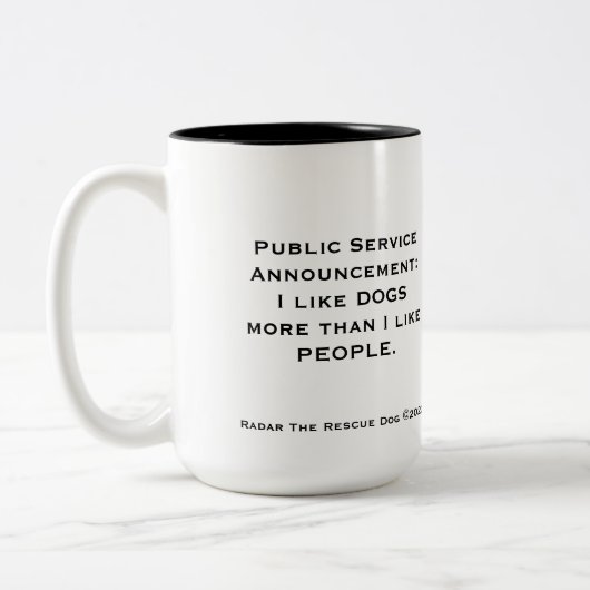 Ich mag Hunde mehr als Menschen Tasse (Links)