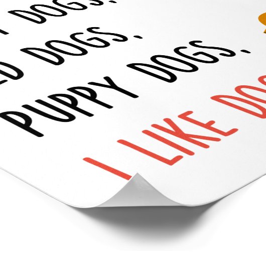 Ich mag Hunde Poster (Ecke)