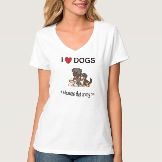 Ich mag Hunde T-Shirt (Vorderseite)