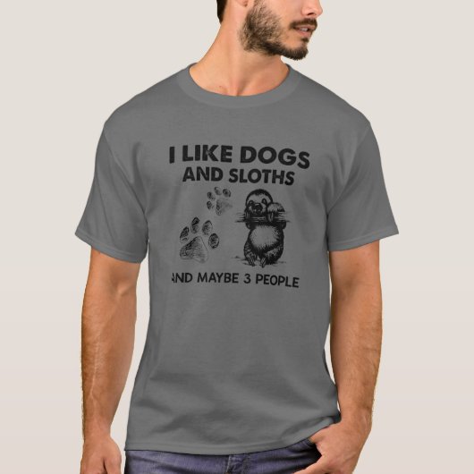 Ich mag Hunde und Faulenzer vielleicht 3 Leute lus T-Shirt (Vorderseite)
