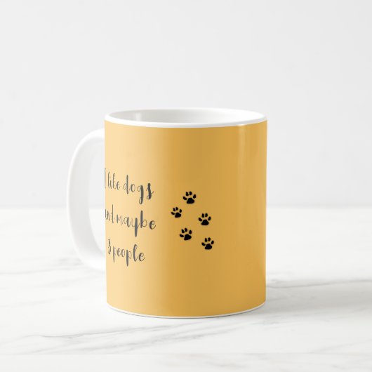 "Ich mag Hunde und vielleicht 3 Leute" Kaffeetasse (Vorderseite Links)