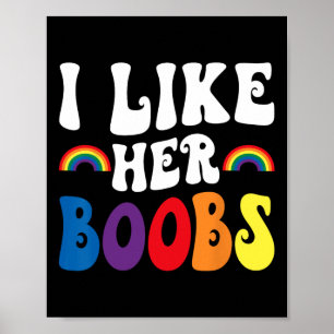 Ich mag ihre Brust Lesbische Paare Lgbtq Lustig Va Poster