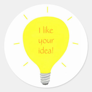 Ich mag Ihre Idee, Glühlampebestätigungsaufklebe Runder Aufkleber