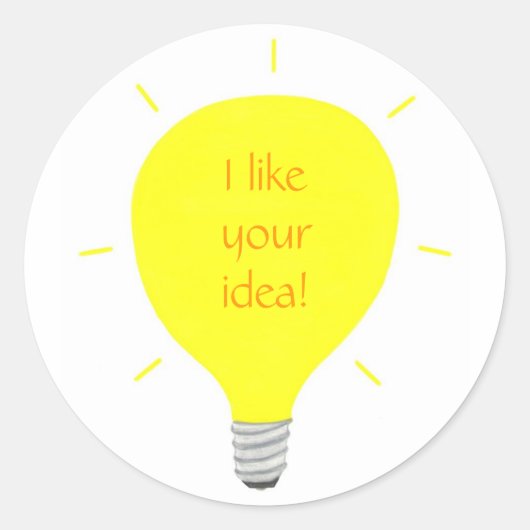 Ich mag Ihre Idee, Lichtblitze-Bestätigungsaufkleb Runder Aufkleber (Vorderseite)