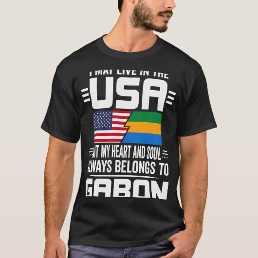 Ich mag in den USA leben, aber mein Herz gehört im T-Shirt (Vorderseite)