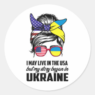 Ich mag in den USA leben, aber meine Geschichte be Runder Aufkleber