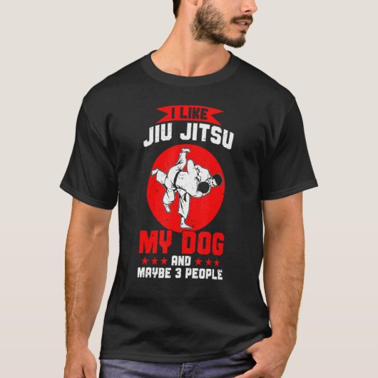 Ich mag Jiu Jitsu meinen Hund und vielleicht 3 Leu T-Shirt (Vorderseite)