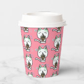 Ich mag Kaffee echt Niedliche Katze Pappbecher (Rückseite)