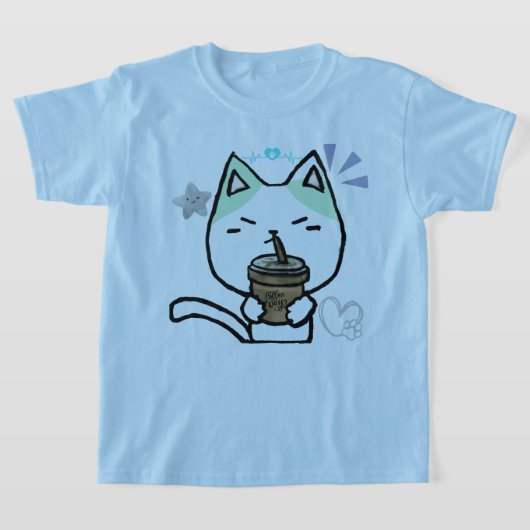 Ich mag Kaffee echt Niedliche Katze T-Shirt (Ablage )