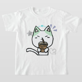Ich mag Kaffee echt Niedliche Katze T-Shirt