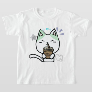 Ich mag Kaffee echt Niedliche Katze T-Shirt