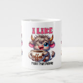 Ich mag Kaffee lieber als Menschen  Jumbo-Tasse (Vorderseite)