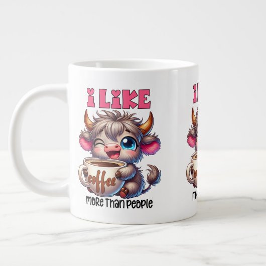 Ich mag Kaffee lieber als Menschen  Jumbo-Tasse (Links)
